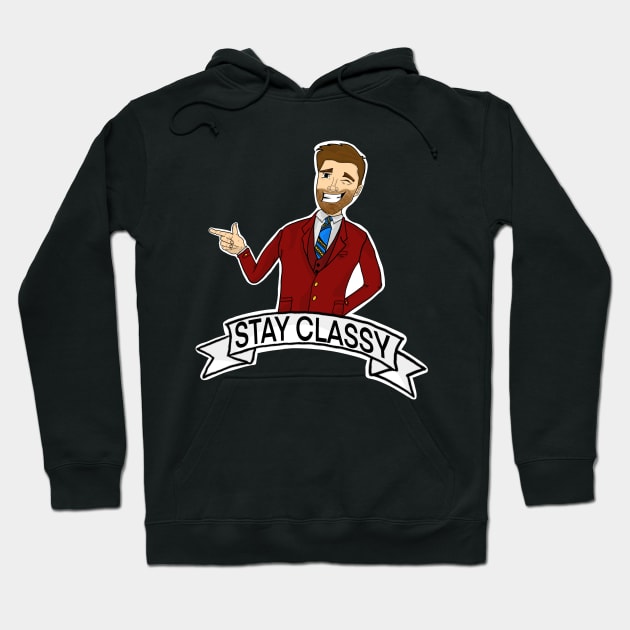 STAY CLASSY EVERYONE Hoodie by Wolf Of Geek Street